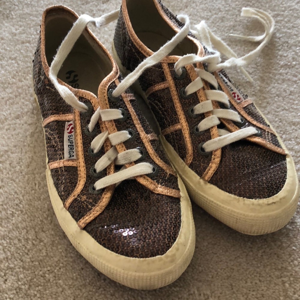 Superga Gold Sequin Sneakers